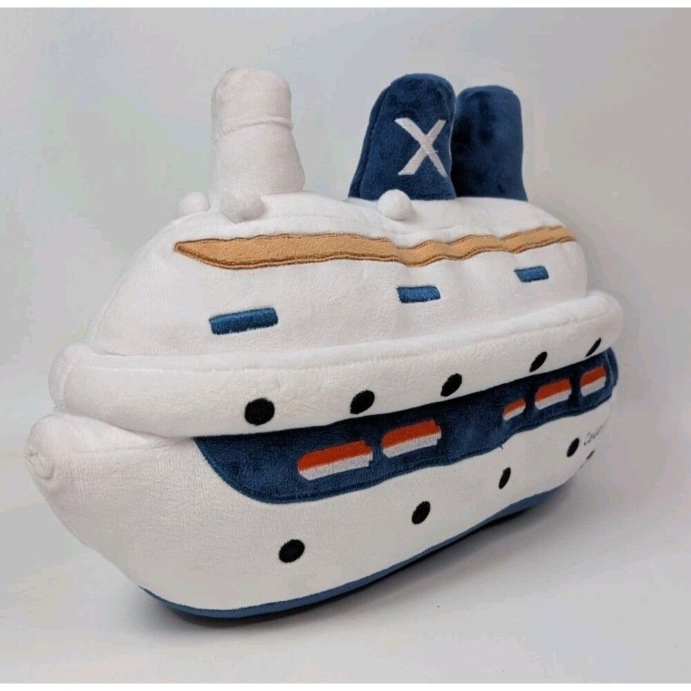 Celebrity Cruises Plush Ship Toy White Blue Cruise Liner Stuffed Souvenir